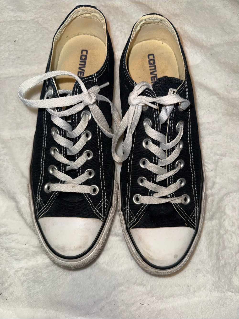 Converse Chuck Taylor All Star Low Top Black Canvas Sneakers Men's 8 Women's 10